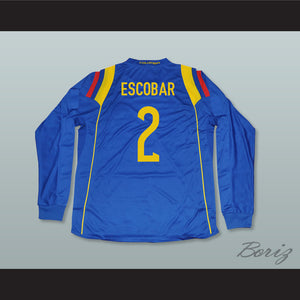 Pablo Escobar 2 Colombia Blue Long Sleeve Football Soccer Jersey
