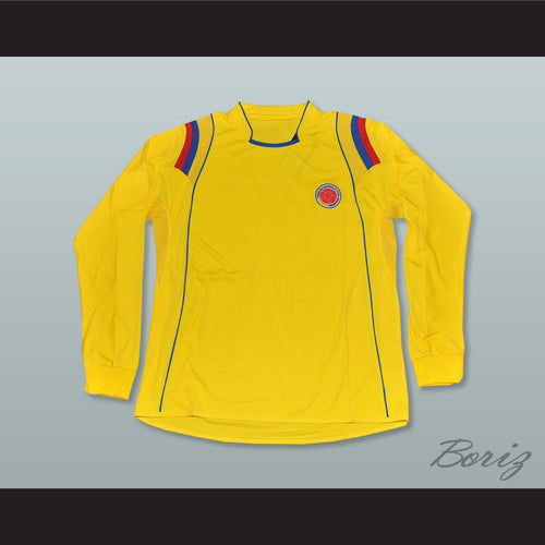 Pablo Escobar 2 Colombia Yellow Long Sleeve Football Soccer Jersey