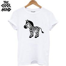 Load image into Gallery viewer, COOLMIND WQ0101B  cotton casual short sleeve women T shirt casual loose o-neck lovely panda printed women T-shirt