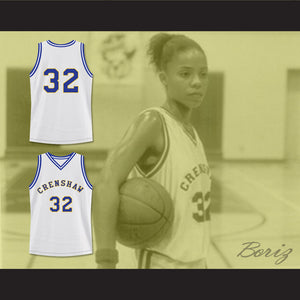 Monica Wright 32 Crenshaw High School White Basketball Jersey Love and Basketball 2