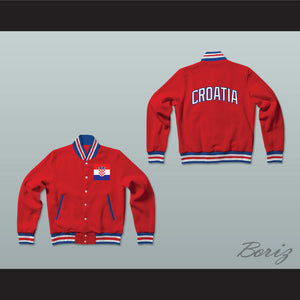 Croatia Varsity Letterman Jacket-Style Sweatshirt