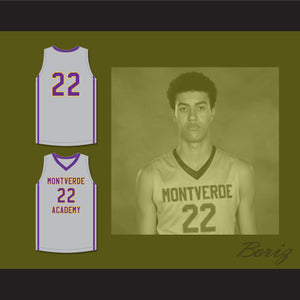 Caleb Houstan 22 Montverde Academy Eagles Gray Basketball Jersey 1