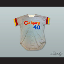 Load image into Gallery viewer, Calgary Cannons 40 Gray Button Down Baseball Jersey