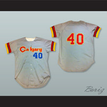 Load image into Gallery viewer, Calgary Cannons 40 Gray Button Down Baseball Jersey
