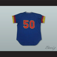 Load image into Gallery viewer, Calgary Cannons 50 Blue Baseball Jersey