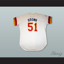 Load image into Gallery viewer, Brown 51 Calgary Cannons White Button Down Baseball Jersey