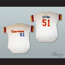 Load image into Gallery viewer, Brown 51 Calgary Cannons White Button Down Baseball Jersey