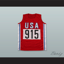 Load image into Gallery viewer, Carl Lewis 915 Team USA Red Track and Field Basketball Jersey