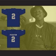 Load image into Gallery viewer, Carlos Thompson 2 Independence Community College Pirates Dark Blue Football Jersey