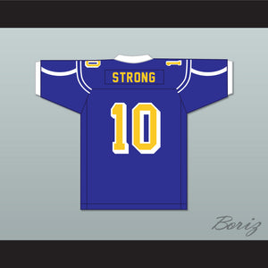 Carson Strong 10 Will C. Wood High School Wildcats Blue Football Jersey 2