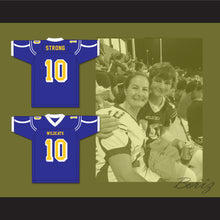 Load image into Gallery viewer, Carson Strong 10 Will C. Wood High School Wildcats Blue Football Jersey 2