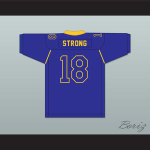 Carson Strong 18 Will C. Wood High School Wildcats Blue Football Jersey 2