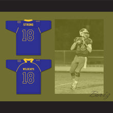 Load image into Gallery viewer, Carson Strong 18 Will C. Wood High School Wildcats Blue Football Jersey 2