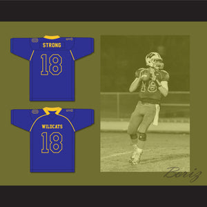 Carson Strong 18 Will C. Wood High School Wildcats Blue Football Jersey 2