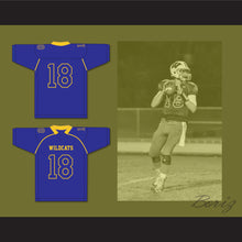 Load image into Gallery viewer, Carson Strong 18 Will C. Wood High School Wildcats Blue Football Jersey 1