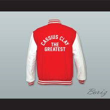 Load image into Gallery viewer, Cassius Clay The Greatest Red Wool and White Lab Leather Varsity Letterman Jacket