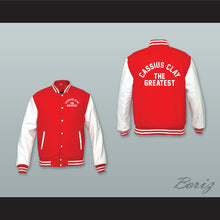 Load image into Gallery viewer, Cassius Clay The Greatest Red Wool and White Lab Leather Varsity Letterman Jacket