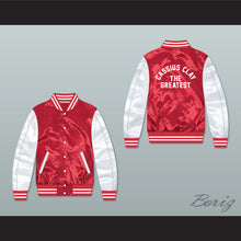 Load image into Gallery viewer, Cassius Clay The Greatest Red/ White Varsity Letterman Satin Bomber Jacket