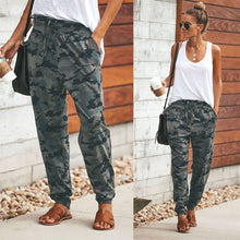 Load image into Gallery viewer, Casual Camouflage Long Pant Women Pocket Bandage Full Length Trousers Female Sporty Workout Loose Running Pants With Pockets