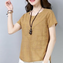 Load image into Gallery viewer, Casual Loose Short Sleeve Shirt Female Plus Size Women Clothing women tops and blouse Women's Summer Blouses blusas 3421 50