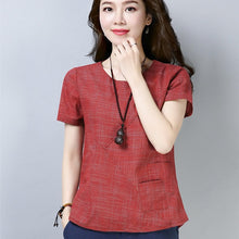 Load image into Gallery viewer, Casual Loose Short Sleeve Shirt Female Plus Size Women Clothing women tops and blouse Women's Summer Blouses blusas 3421 50