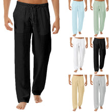 Load image into Gallery viewer, Casual Male Pants Men Summer Cotton Linen Trousers New Simple And Fashionable Fitness joggers Straight Loose Pants 3XL