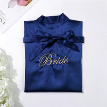 Load image into Gallery viewer, Casual Soft Lady Bride Bridesmaid Wedding Sleepwear Exquisite Embroidery Nightgown Nightwear Sexy Mini Bath Gown Solid Homewear