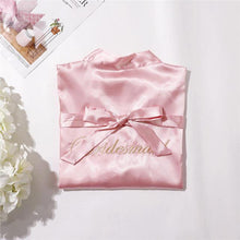 Load image into Gallery viewer, Casual Soft Lady Bride Bridesmaid Wedding Sleepwear Exquisite Embroidery Nightgown Nightwear Sexy Mini Bath Gown Solid Homewear