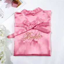 Load image into Gallery viewer, Casual Soft Lady Bride Bridesmaid Wedding Sleepwear Exquisite Embroidery Nightgown Nightwear Sexy Mini Bath Gown Solid Homewear