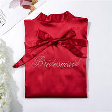 Load image into Gallery viewer, Casual Soft Lady Bride Bridesmaid Wedding Sleepwear Exquisite Embroidery Nightgown Nightwear Sexy Mini Bath Gown Solid Homewear