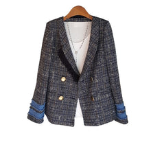 Load image into Gallery viewer, Casual high quality women's suit jacket feminine 2020 New Fashion Woolen Double-breasted Plaid Ladies Blazer Elegant coat girl