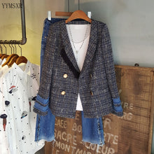 Load image into Gallery viewer, Casual high quality women's suit jacket feminine 2020 New Fashion Woolen Double-breasted Plaid Ladies Blazer Elegant coat girl