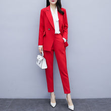 Load image into Gallery viewer, Casual high quality women&#39;s suits pants suit Autumn new slim red ladies red jacket small suit Female large size slim trousers