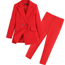 Load image into Gallery viewer, Casual high quality women&#39;s suits pants suit Autumn new slim red ladies red jacket small suit Female large size slim trousers