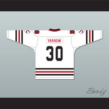 Load image into Gallery viewer, Cathy Yarrow 30 Mr. Lumber Minor Bantam All Stars White Hockey Jersey Hockey Night TV Movie