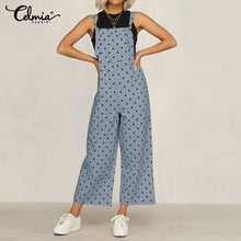 Load image into Gallery viewer, Celmia 2020 Fashion Women Jumpsuits Casual Sexy Sleeveless Straps Loose Rompers Elegant Wide Leg Pants Polka Dot Print Trousers