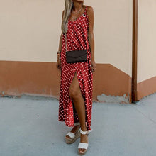 Load image into Gallery viewer, Celmia 2020 New Long Split Vestidos Women Straps Sleeveless Summer Sundress Polka Dot Printed Maxi Dress Casual Female Robe  5XL