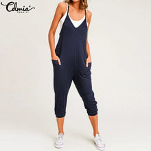 Load image into Gallery viewer, Celmia Plus Size Women Sexy Straps Jumpsuits Romper 2020 Sleeveless Casual Loose Harem Pants Playsuit Summer Beach  Overalls
