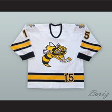 Load image into Gallery viewer, Chanse Fitzpatrick 15 Sarnia Sting White Hockey Jersey