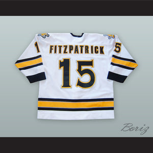 Chanse Fitzpatrick 15 Sarnia Sting White Hockey Jersey
