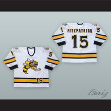 Load image into Gallery viewer, Chanse Fitzpatrick 15 Sarnia Sting White Hockey Jersey