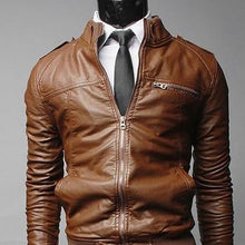 Load image into Gallery viewer, Chaqueta de locomotora para hombre, abrigo cortavientos de cuero de moda para motocicleta, Primavera, 2020