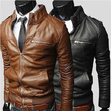 Load image into Gallery viewer, Chaqueta de locomotora para hombre, abrigo cortavientos de cuero de moda para motocicleta, Primavera, 2020