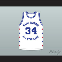 Load image into Gallery viewer, Charles Barkley 34 Magic Johnson All Star Game White Basketball Jersey 1988 Midsummer Night's Magic Charity Event