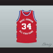 Load image into Gallery viewer, Charles Oakley 34 Magic Johnson All Star Game Red Basketball Jersey 1990 Midsummer Night's Magic Charity Event