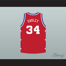 Load image into Gallery viewer, Charles Oakley 34 Magic Johnson All Star Game Red Basketball Jersey 1990 Midsummer Night's Magic Charity Event