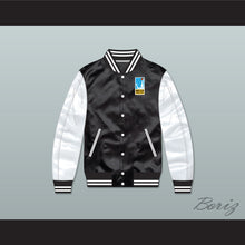 Load image into Gallery viewer, Charlotte Beat Black/ White Varsity Letterman Satin Bomber Jacket