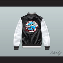 Load image into Gallery viewer, Charlotte Beat Black/ White Varsity Letterman Satin Bomber Jacket