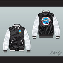 Load image into Gallery viewer, Charlotte Beat Black/ White Varsity Letterman Satin Bomber Jacket