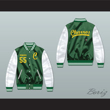 Load image into Gallery viewer, Kenny Powers 55 Charros Green/ White Varsity Letterman Satin Bomber Jacket